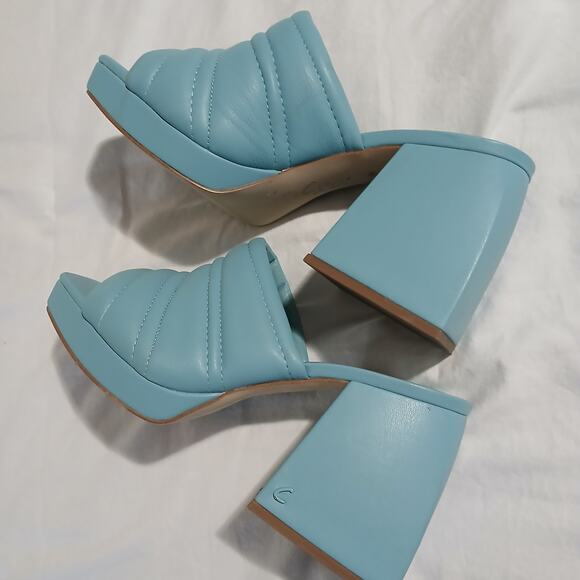 Circus NY by Sam Edelman 9.5 Marlie Platform Sandals Calypso Blue 3 3/4" Heel - Picture 3 of 14